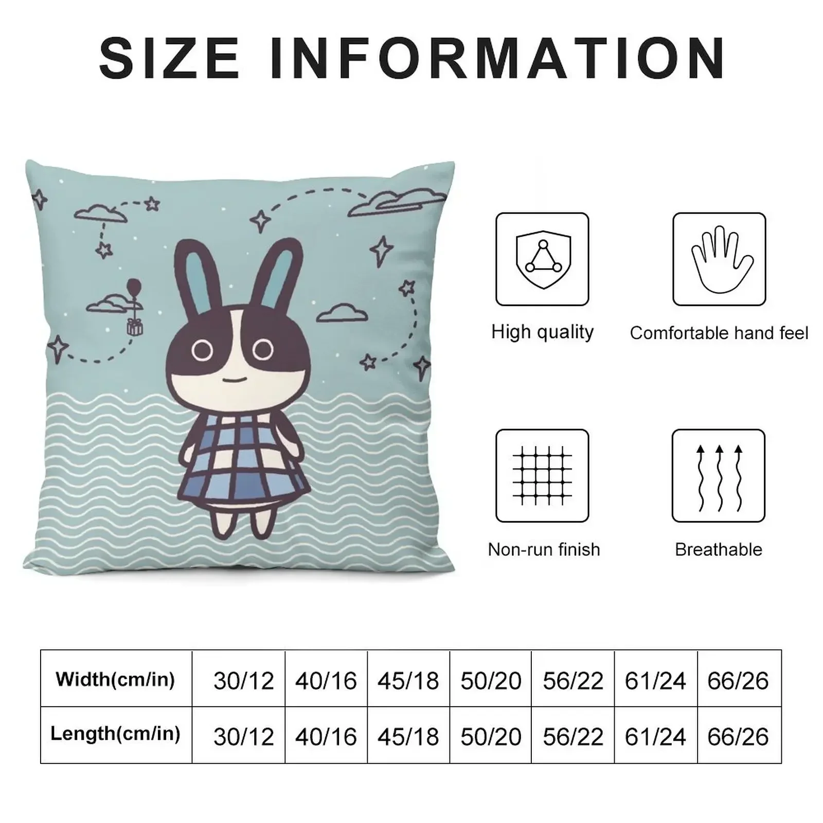 Rabbit Dotty Animal Villager illustration Throw Pillow pillowcases for sofa cushions Custom Cushion Photo pillow