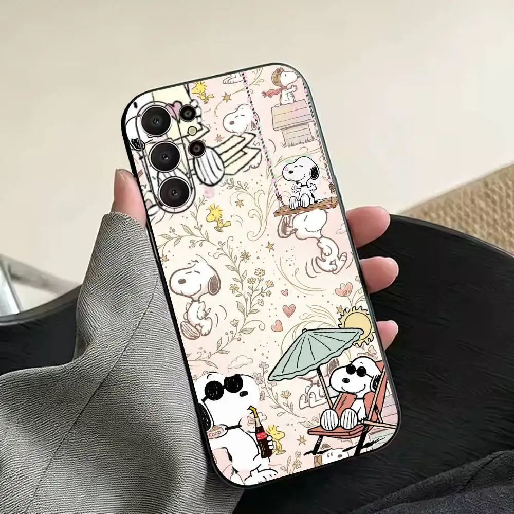 Vintage S-snoopy-s Black Soft Silicone Phone Case for Samsung Ultra S26, S24, S21, S22, S23, S30, Plus, Lite view 5