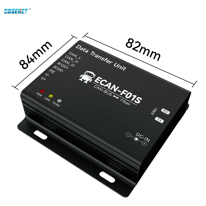 CDSENT 1Set CAN to Fiber Optic Wireless Modem ECAN-F01S DC:8V~28V Fully Transparent Communication 5k-1Mbps Baud Rate Can2.0A/B