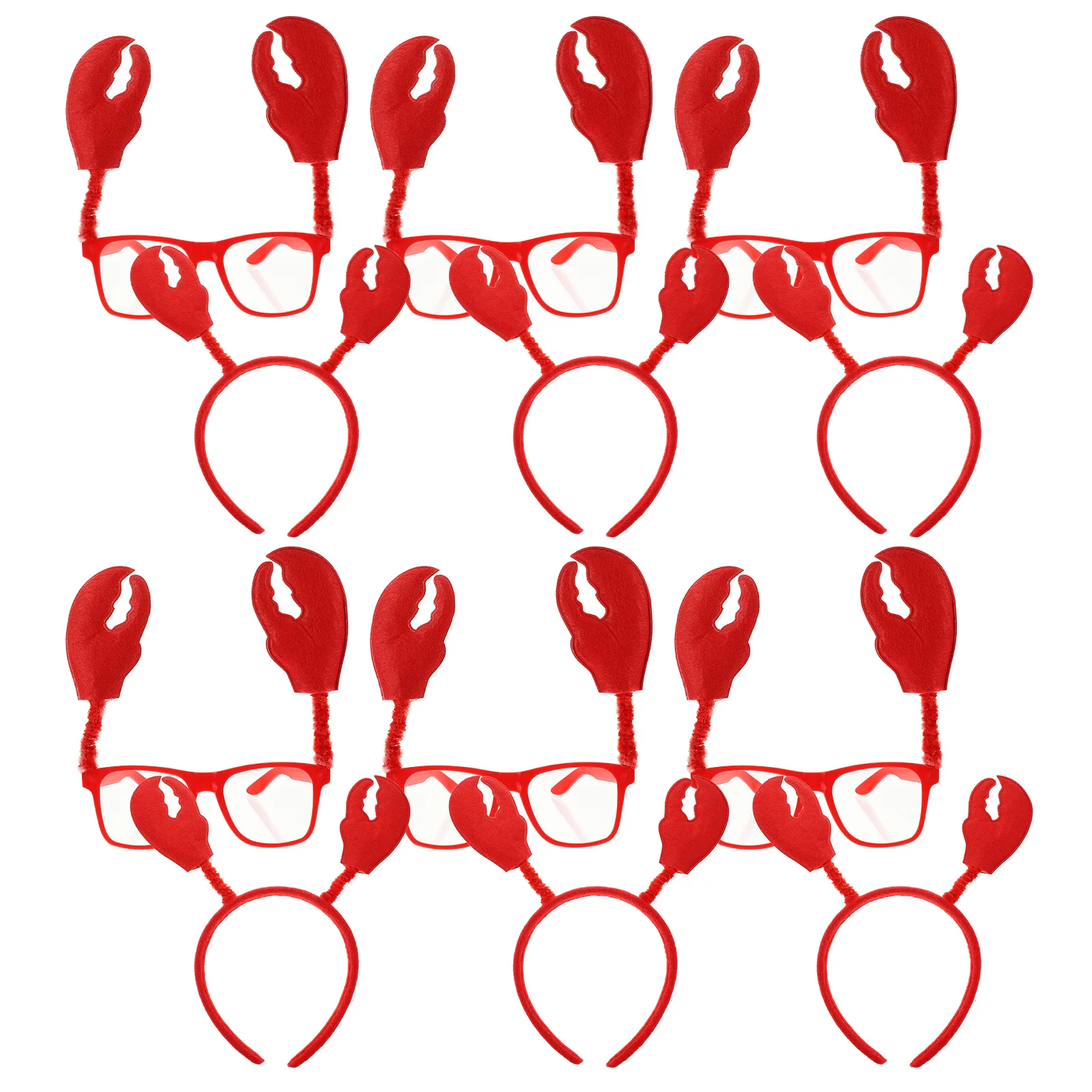 6세트 게 안경 선글라스 머리띠 할로윈 코스튬 파티 액세서리 만화 코스프레 소품 게 안경