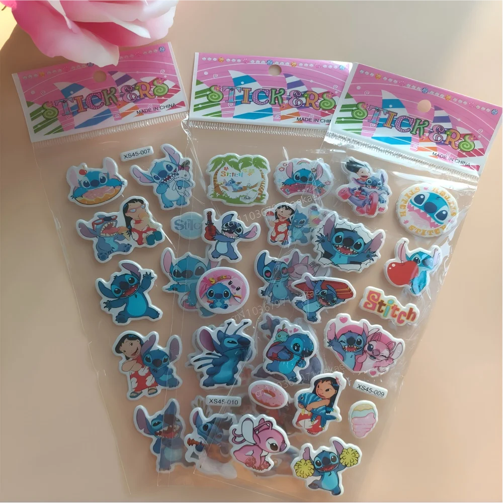 @12Pcs Disney Mixed Princess Mickey Stickers Anime Stickers DIY Skateboarding Laptop Cute Cartoon Stickers Pack Children's Toys