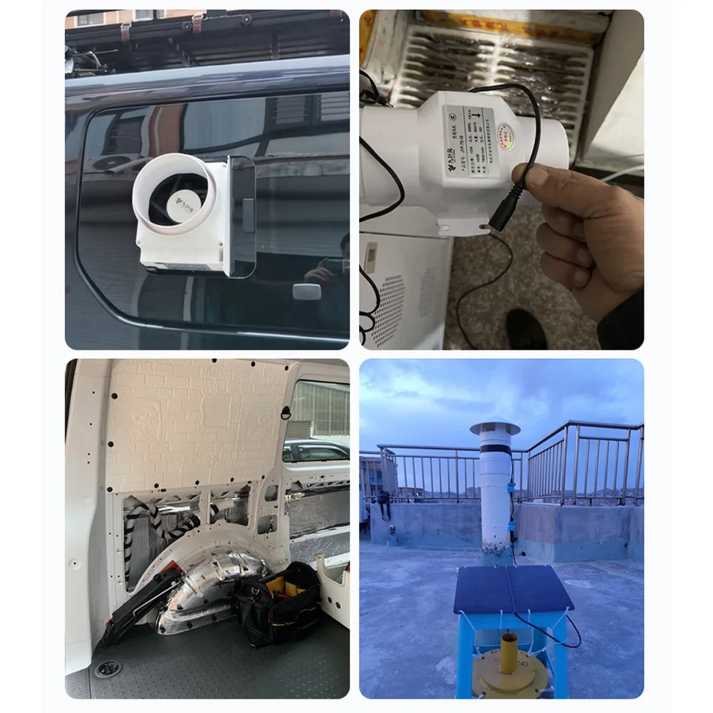 Robust 12V Inline Exhaust Fan 75100mm with PVC Construction and High Airflow Suitable for Multiple Indoor Ventilation Needs