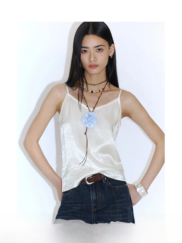 

Летний женский топ-жилет TearOcean из ацетата с кружевной отделкой, прямого кроя, для повседневной носки, цельный.