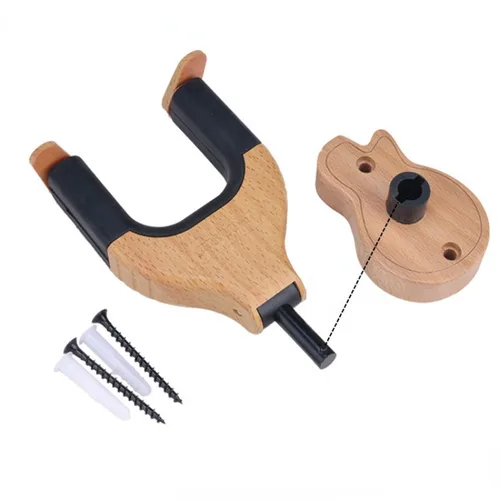 Imagen 2 del producto Colgador de montaje en pared para guitarra, gancho para guitarra, bloqueo automático, colgador de pared para guitarra con collar de selección de guitarra, 1 ud.