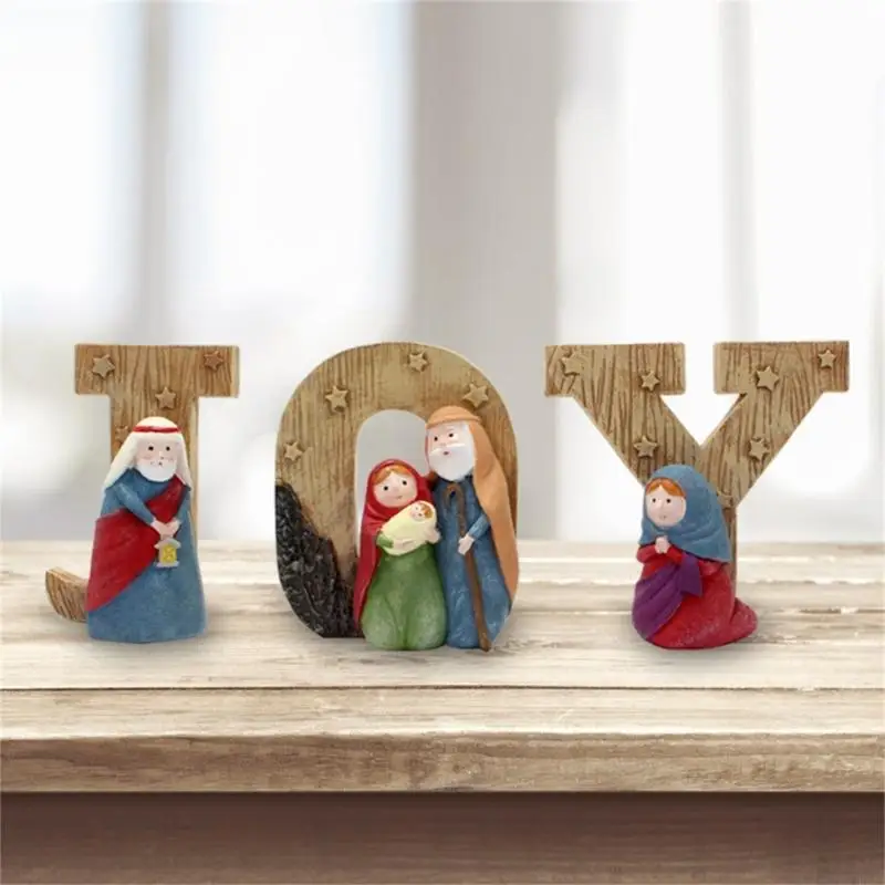 KX4B God Heaven Family Figurine Set estante estante Distinmed Dedomed Dedomy Statue Statue para ventana cabina