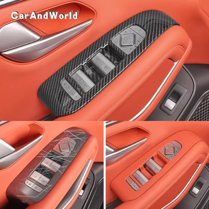 ABS Interior Gate Armrest Door Window Lift Switch Frame Cover Trims Car Accessories For BYD TANG L SEALION 8 ATTO8 2025 2026