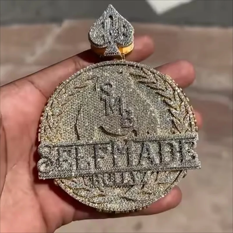 Custom 18K Gold Plating Sterling Silver Selfmade Bully Pendant Vvs Moissanite Diamond Hip Hop Iced Out Necklace Chain Jewelry