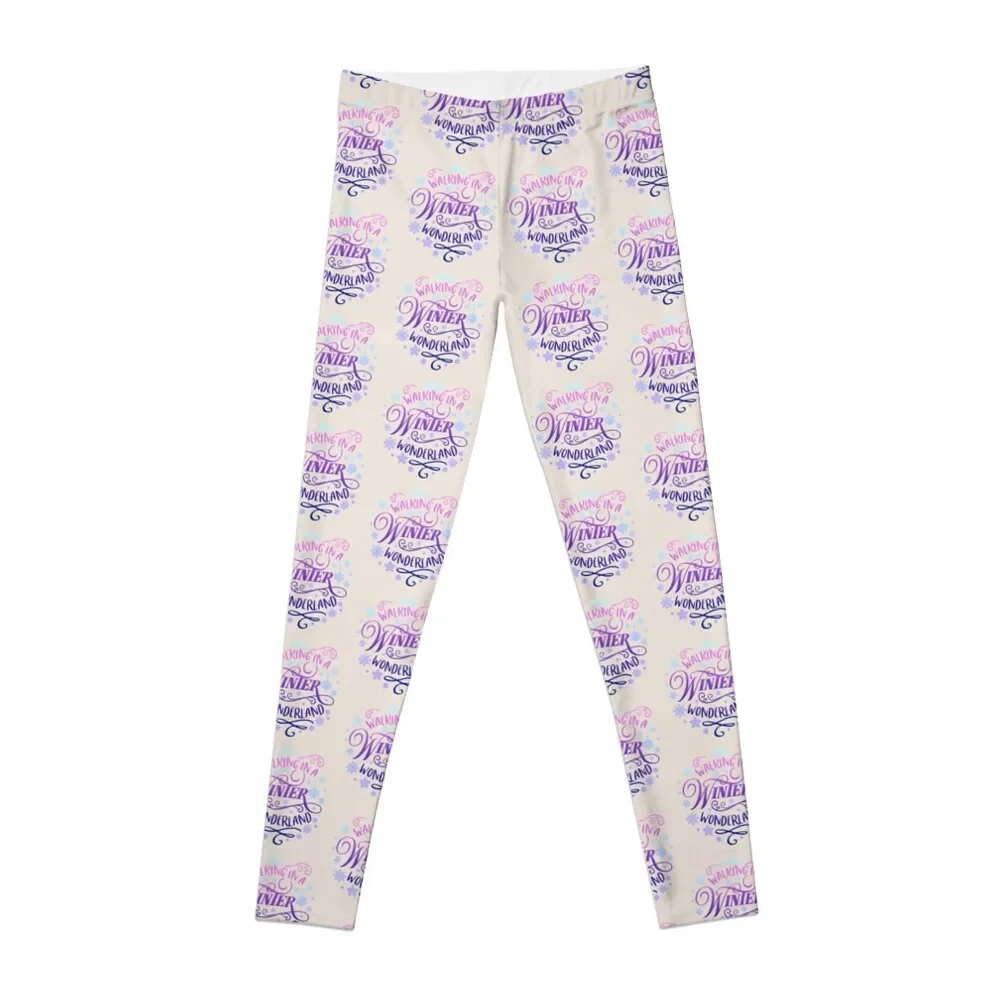 Walking In A Winter Wonderland, Colorful Winter Design Leggings exercise clothing for Women's pants Womens Leggings
