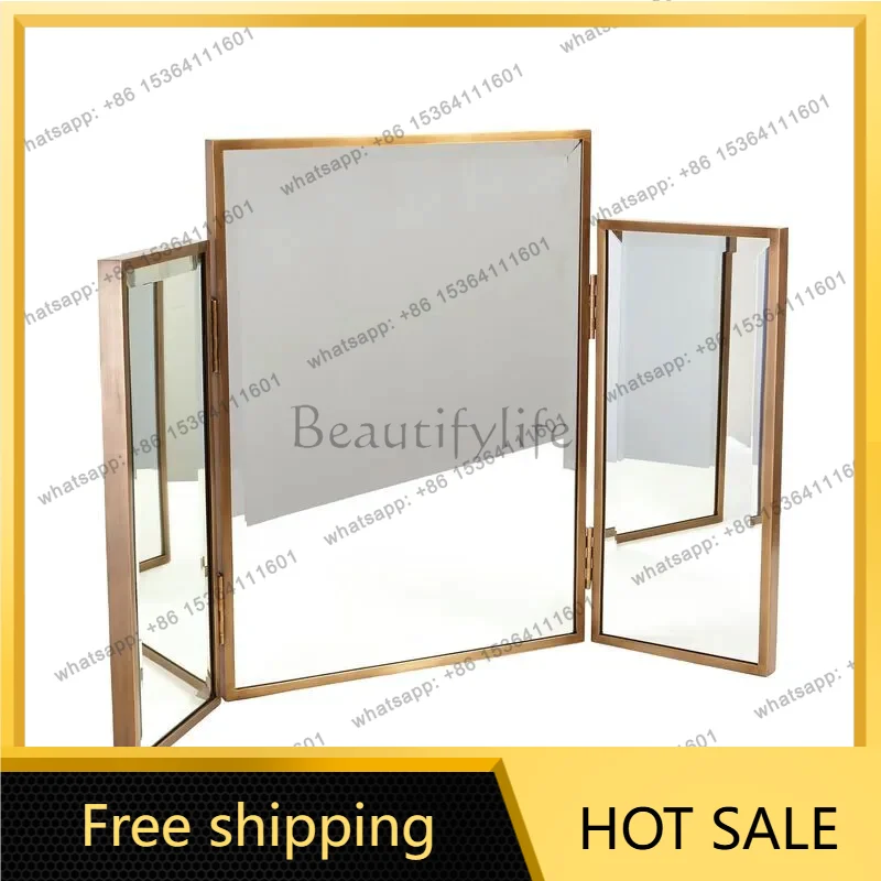 XX. French folding tri-fold mirror European home decoration bedroom makeup mirror