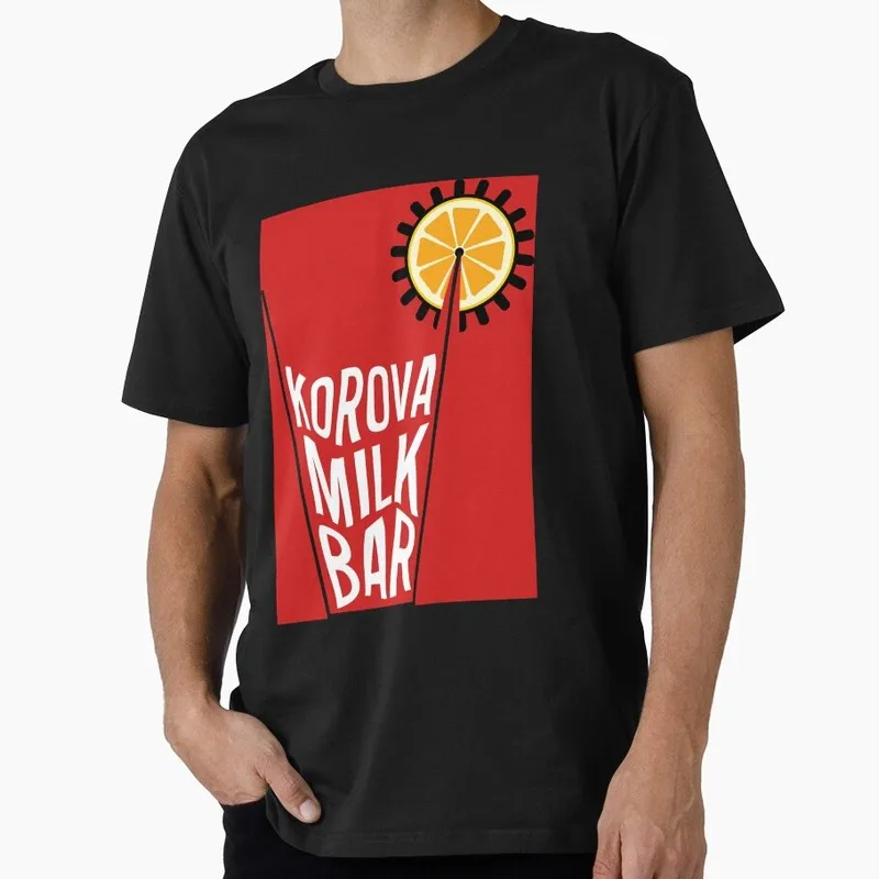 Korova Milk Bar A Clockwork Orange 0826 Retro Movie Graphic T‑shirt Unisex Casual Tee Short Sleeve Streetwear All size S-6XL