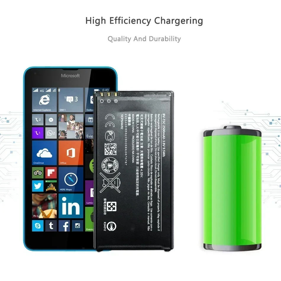 Аккумулятор для Nokia Lumia Asha 225 330 430 435 535 620 625 630 640 XL 700 710 730 920 925 950 RM-977 RM-978 Аккумуляторы для мобильных телефонов