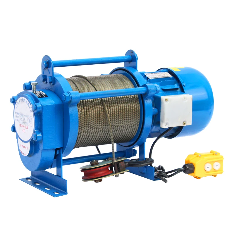 Multifunctional hoist 220v household winch 1 ton 2T electric hoist 380v building decoration small crane aluminum shell