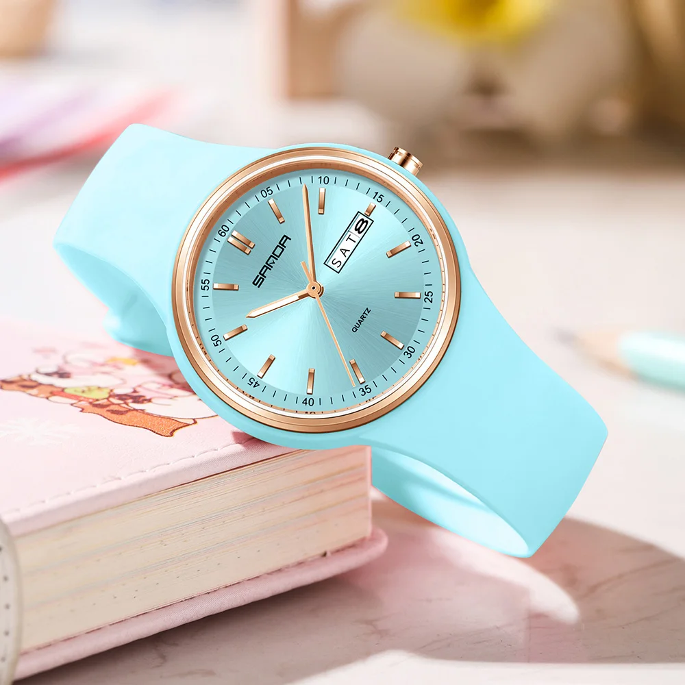 Fashion Calendar High Guality Women\'s Quartz Watch Silicone strap Ladies Watches Simple Elegant Watch For Woman Lady Wristwatch.