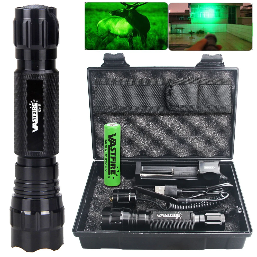 LED عالية التجويف مصباح يدوي أخضر أحمر أبيض الأشعة فوق البنفسجية الضوء الأرجواني مصباح يدوي السوبر مشرق متعدد الوظائف الشعلة مع صندوق بطارية 18650 #3