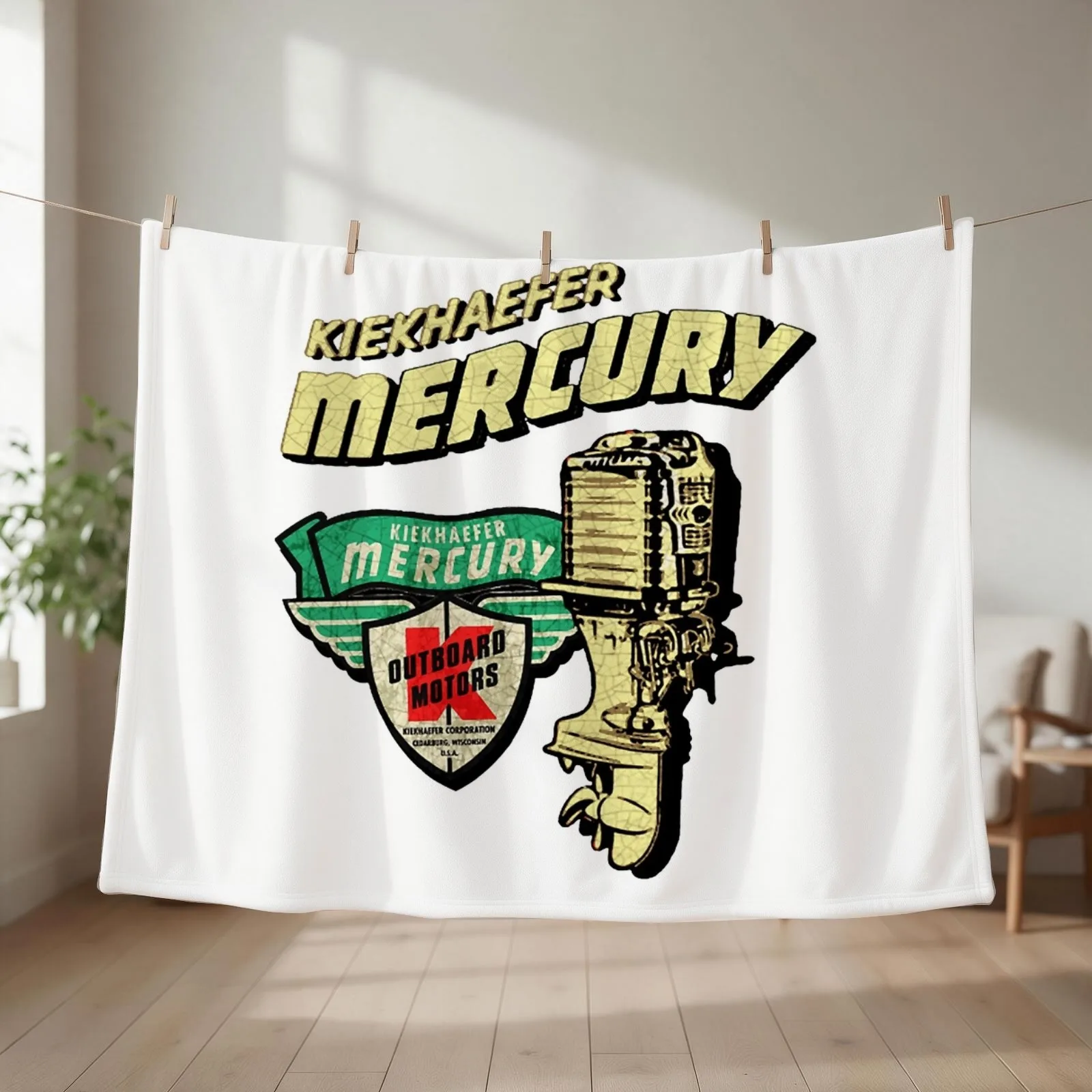 Mercury vintage Outboard Motors Throw Blanket