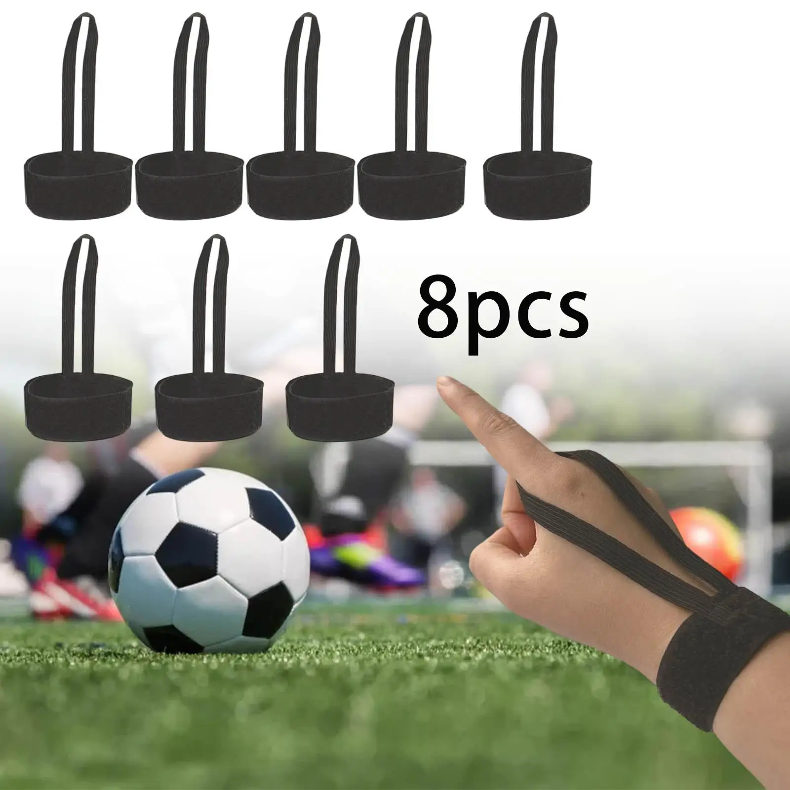 8Pcs Football Down Indicator Wrist Football Referee Gear Nylon with Fingers Loop