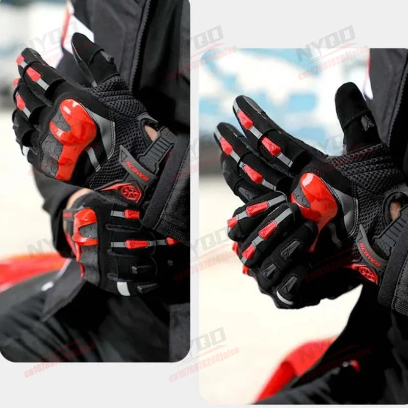 

SCOYCO Men's Motorcycle Riding Gloves Breathable Mesh Synthetic Leather Bicycle Off Road Vehicle TPU Shell Anti Fall Protection