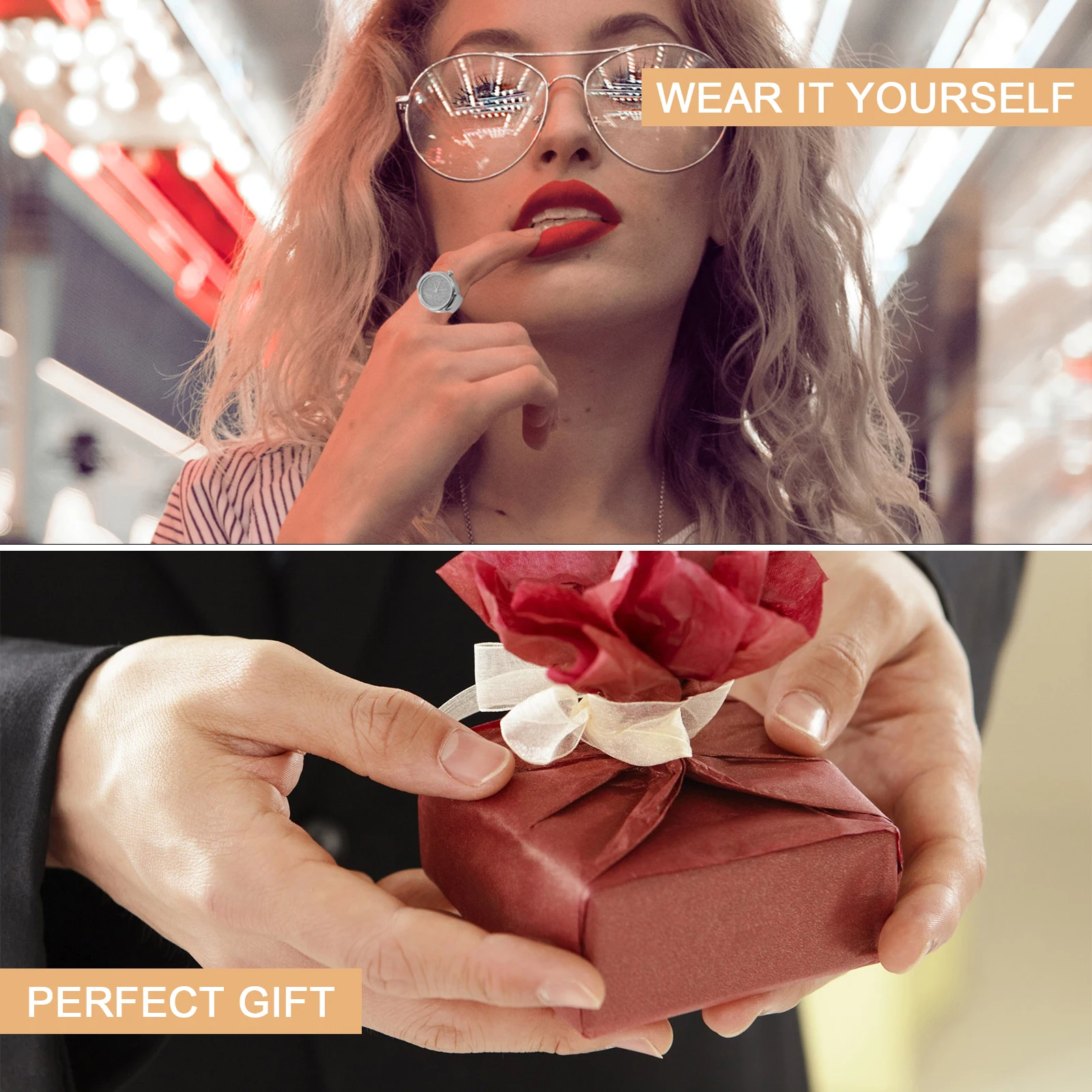 

Ring Watch Glitter Simple Quartz Movement Watches for Men Women Vintage Alloy Finger Watch Ring Finger Timekeeping