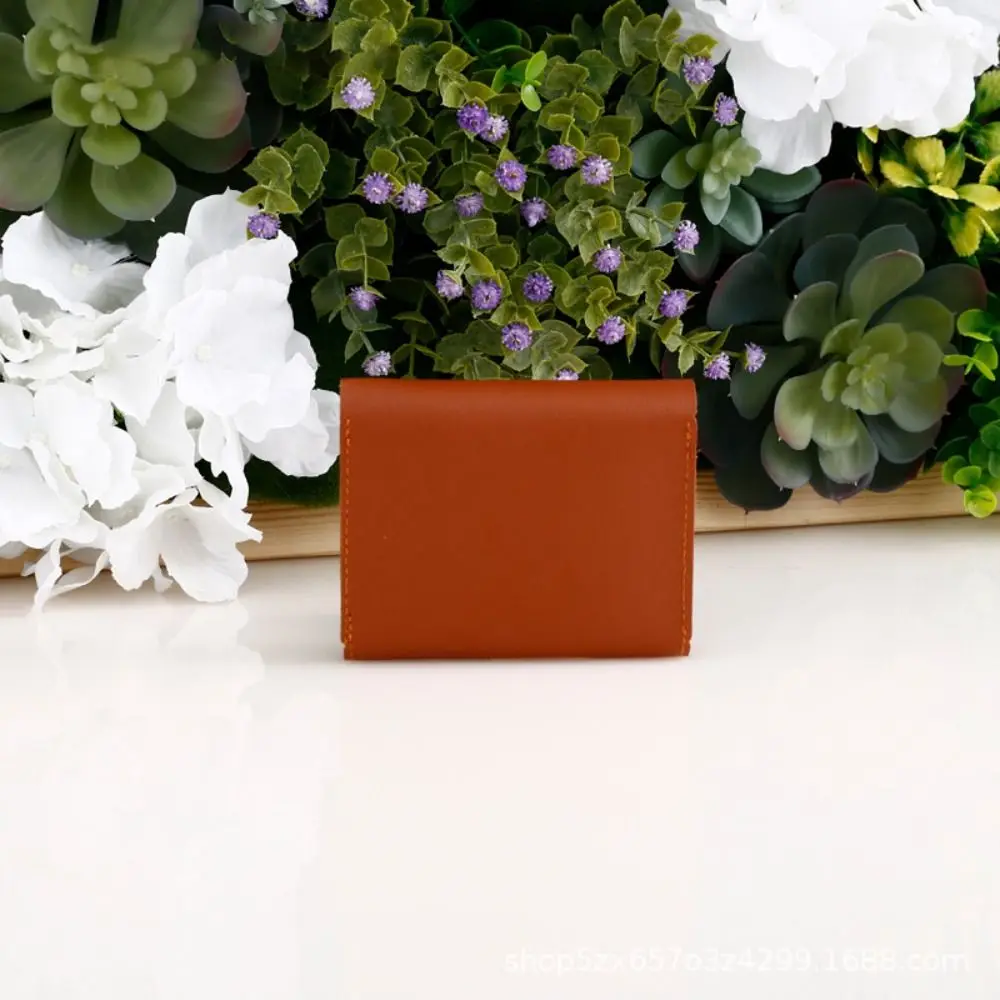 

New PU Leather Short Wallets Large Capacity Small Cash Bag Portable Card Holders Female Male