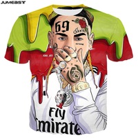 Jumeast Y2K 3D Printed Hip Hop Rapper 69 Tekashi69 Short Sleeve T-Shirt Men Women Sport Pullover Top Tees