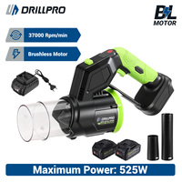 Drillpro 37000RPM Brushless Garden Leaf Blower Air Blower 4-Speed Settings 50 m/s Wind Speed Compatible with Mak 18V Battery