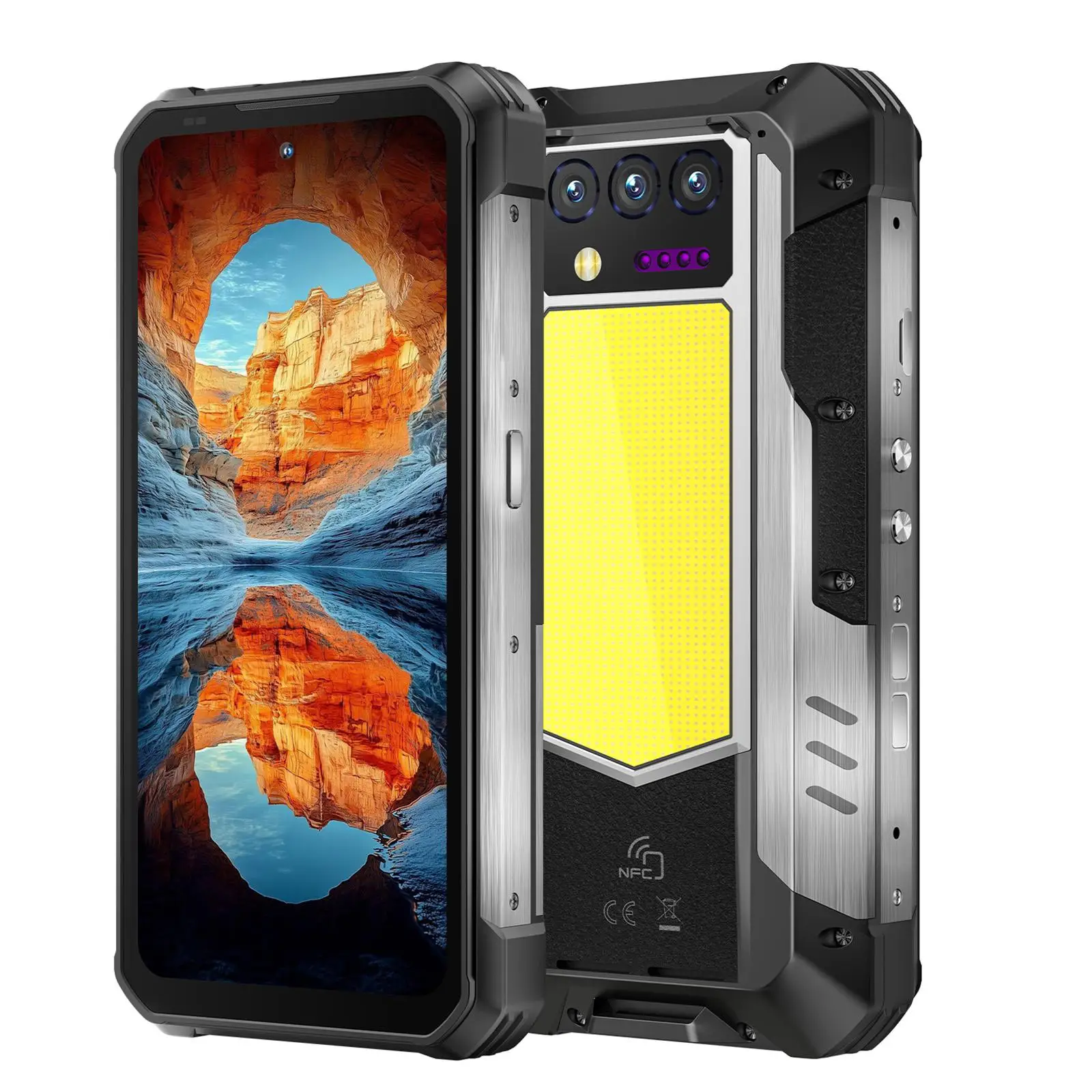 OUKITEL WP100 Plus Rugged Phone 6.8" FHD+ Display Android 16 12GB+512GB 33000mAh 64MP eSIM Camping Light NFC 4G Smartphone