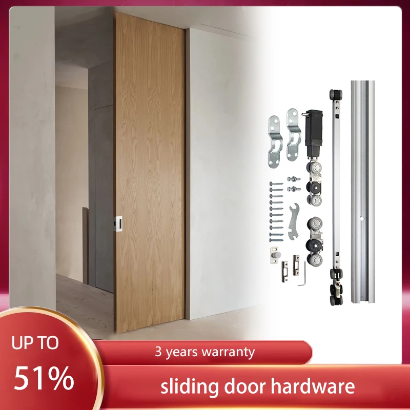 

Sliding Hidden Pocket Door Slide Rail Hanging Wheel Sliding Sliding Door Track Two-Way Buffer Damping Sliding Door