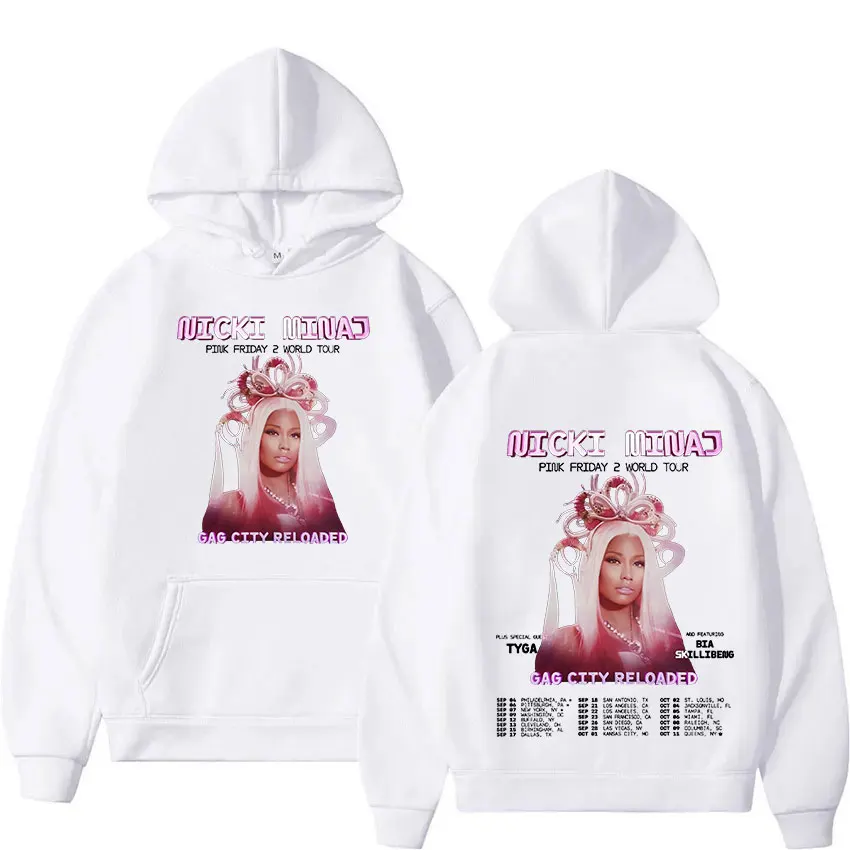 Nicki Minaj Pink Friday 2 Tour 2024 Album Hoodie Men Women's Aesthetic Vintage Fashion Oversized Sweatshirts Pullover Streetwear