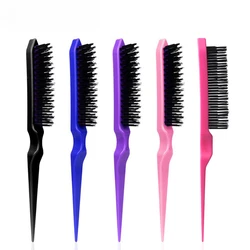 Salon Teasing Back Hair DIY Brushes Boar Bristle Wood Slim Line Comb Hairbrush Extension Hairdressing Professional Styling Tools