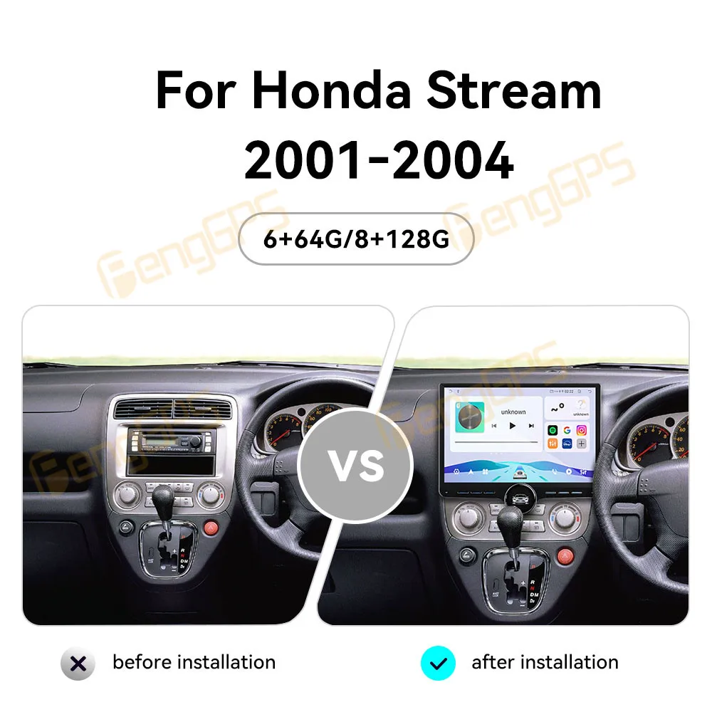 Touch Screen Car Radio For Honda Stream 2001-2004 Android GPS Automotive Multimedia Auto Radio Stereo Receiver Head Unit