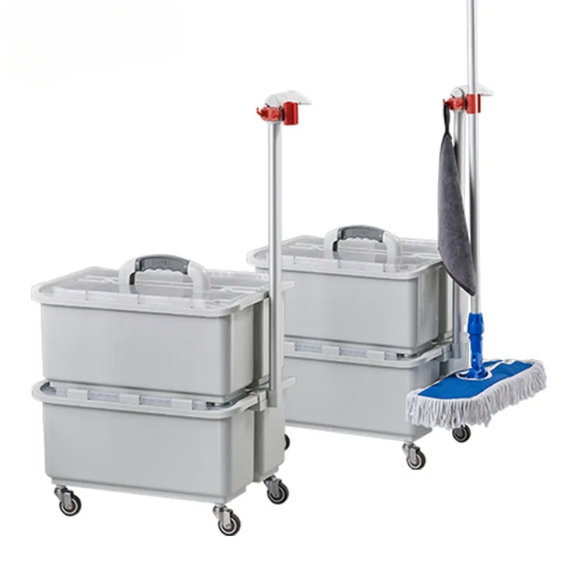 plastic multifunction storage cleaning tool trolley cart/big storage/St Bucket with wheels