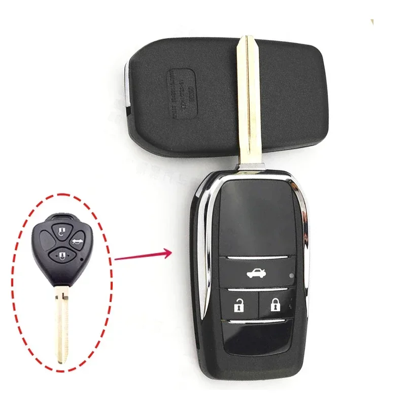 New Car Key Shell Modified Flip Folding Remote Key Case Shell for Toyota RAV4 Wish Camry Hiac Corolla Hilux Fortuner Yaris 2014