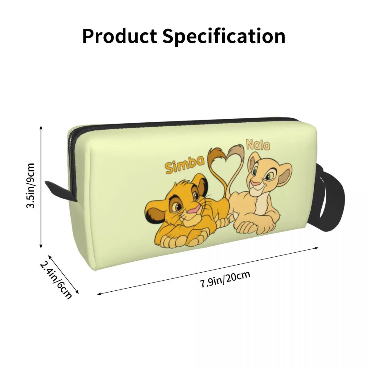 Custom Simba And Nala Cartoon Toiletry Bag for Women The Lion King Hakuna Matata Makeup Lady Beauty Storage Dopp Kit Box