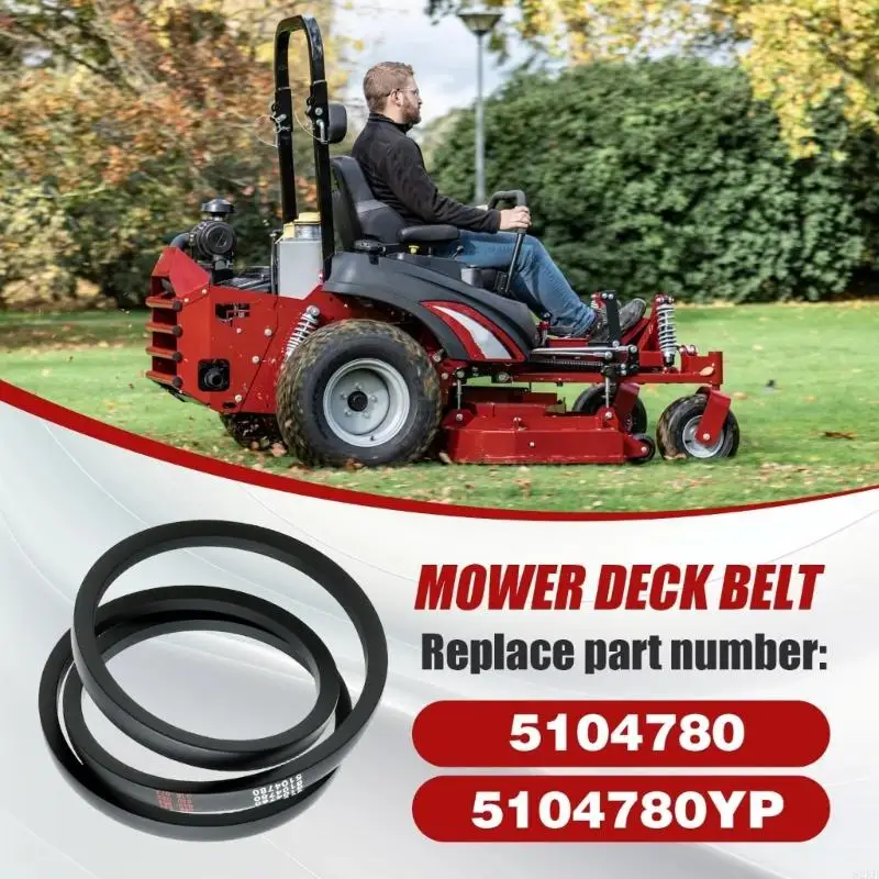 62KD Mower Maintenance Replacement Belt 5104780 5104780YP, Black Rubber Deck Drive Belt with Reinforced Fiber Structure for
