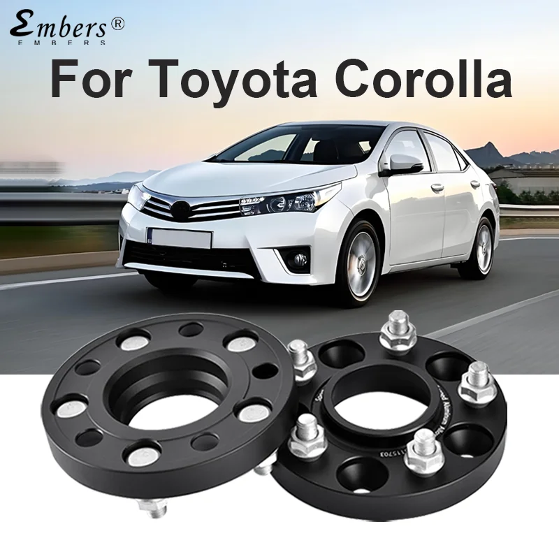 

Embers For Toyota Corolla PCD 5x114.3 CB 60.1 M12x1.5 Forged Aluminum Black Wheel Spacers Hub Adapter 2 Piece