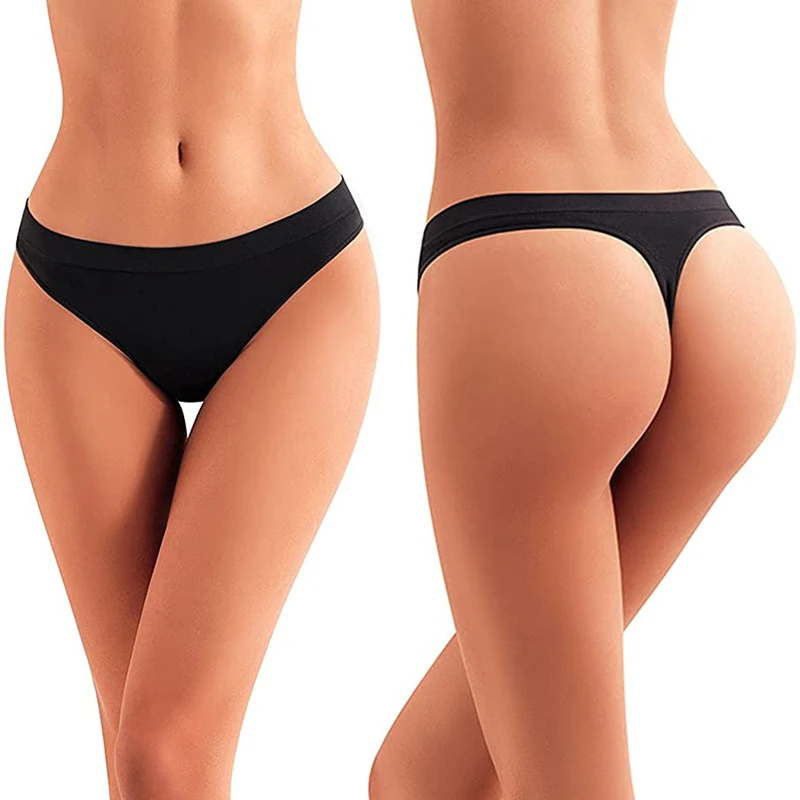 Women Thongs Panties Cotton Brazilian Panties M-XXL Low-Rise Sexy Solid Color Underwear Ladies Comfortable Underpants Panty