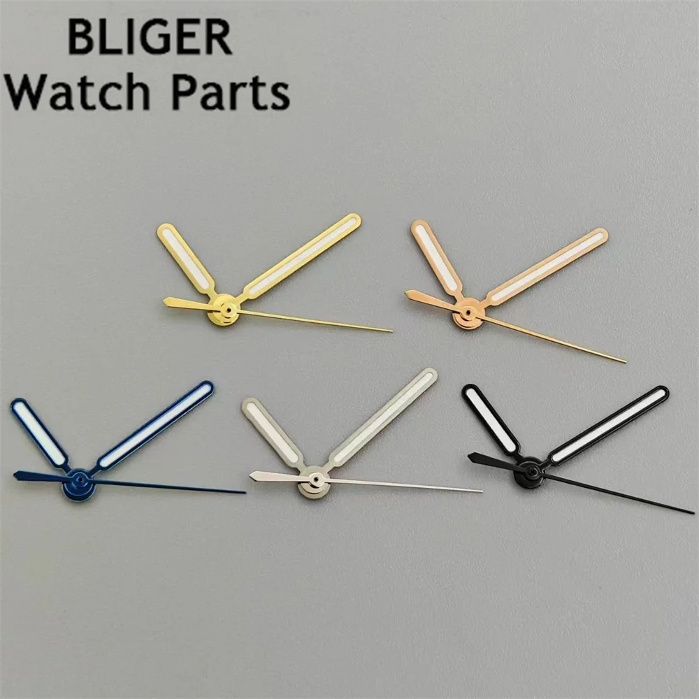 BLIGER Watch Hands Silver Black Blue Gold Rose Gold Hands Green Luminous Fit NH35 NH38 NH39 NH70 NH72 ETA2824 PT5000 Movement