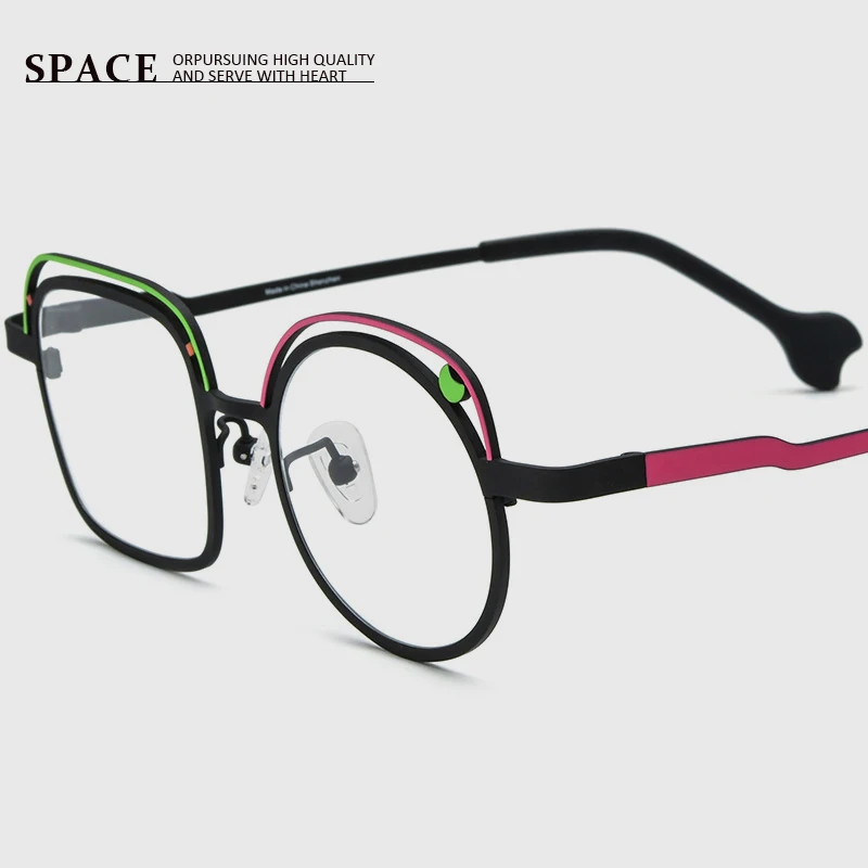 Men pure titanium ultralight color special-shaped glasses frame 185868 women individual myopia optical glasses customized lenses