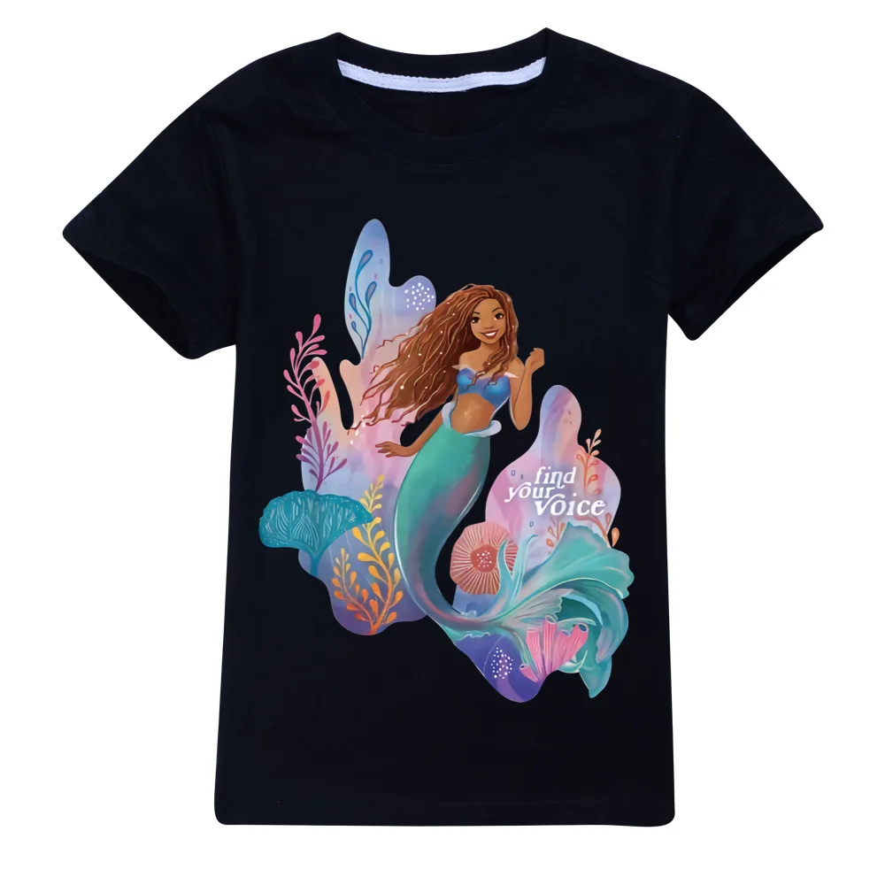 Stumble the little mermaidings Baby Girls Boy T-shirt Cartoon Kids Clothing Tops Children Clothes Summer Short Sleeve T-shirt