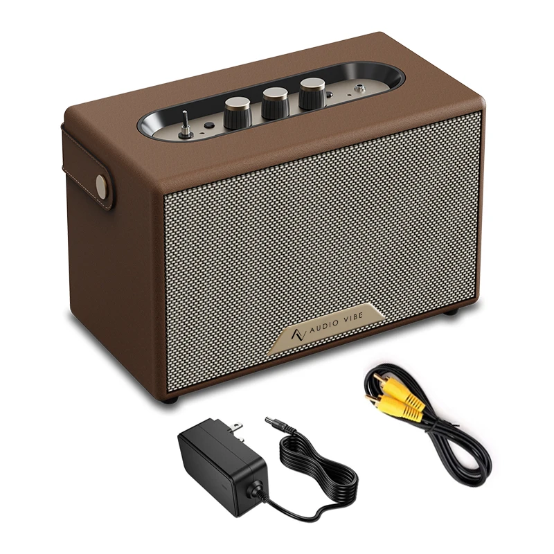 2014 nueva llegada 80W al aire libre personalizado Bt5.0v altavoz de madera y cuero para la familia Ktv como regalo
