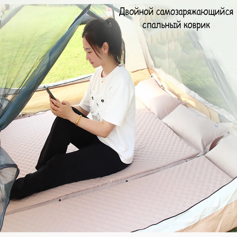 Automatic inflatable mat outdoor tent sleeping mat lunch break thickened portable double moisture-proof mat outdoor mat camping