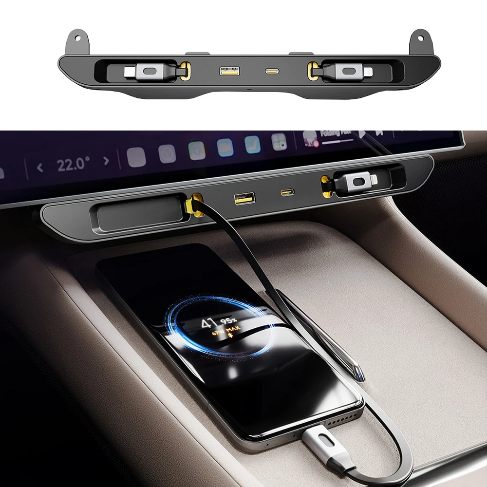 

Специальная автомобильная док-станция, зарядное устройство, сверхбыстрая зарядка, подходит для Xiaomi YU7 2025 2026, аксессуары для модификации салона автомобиля