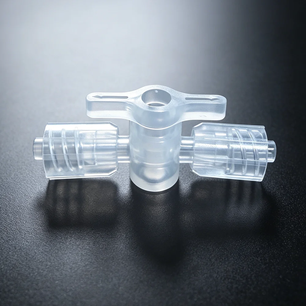 10PCS PP Plastic Double Male Two-Way Stopcock Valve Chemical Resistant Fitting for Laboratory And Industrial Use