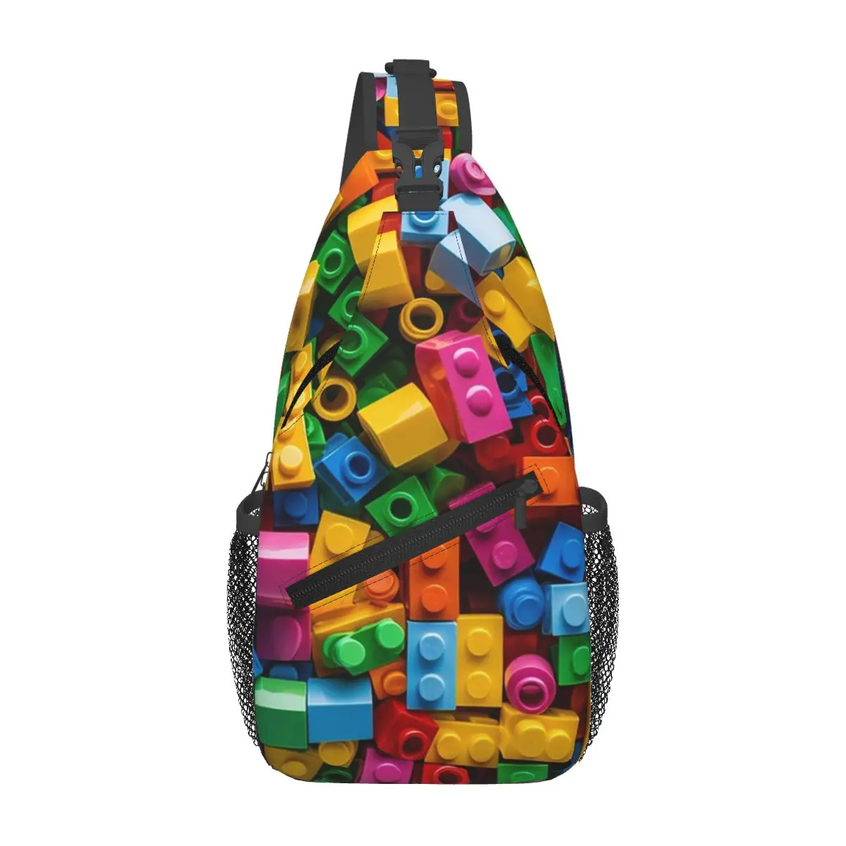 Lego Texture Chest Bag Men Sling Crossbody Backpack Chest Bag Traveling Hiking Daypack Shoulder Bag