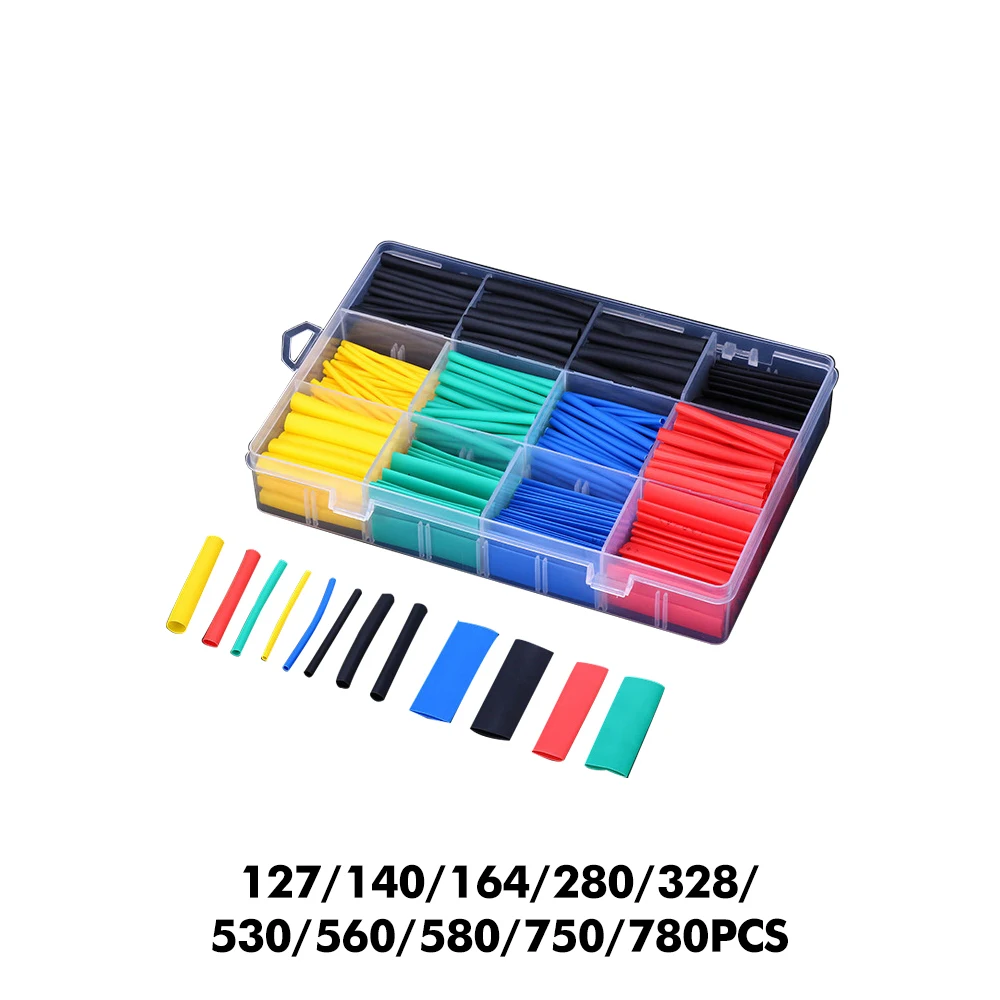 164PCS 127PCS 328PCS 530PCS Heat-shrink Tubing Thermoresistant Tube Kit Electrical Connection Wire Cable Insulation Sleeving