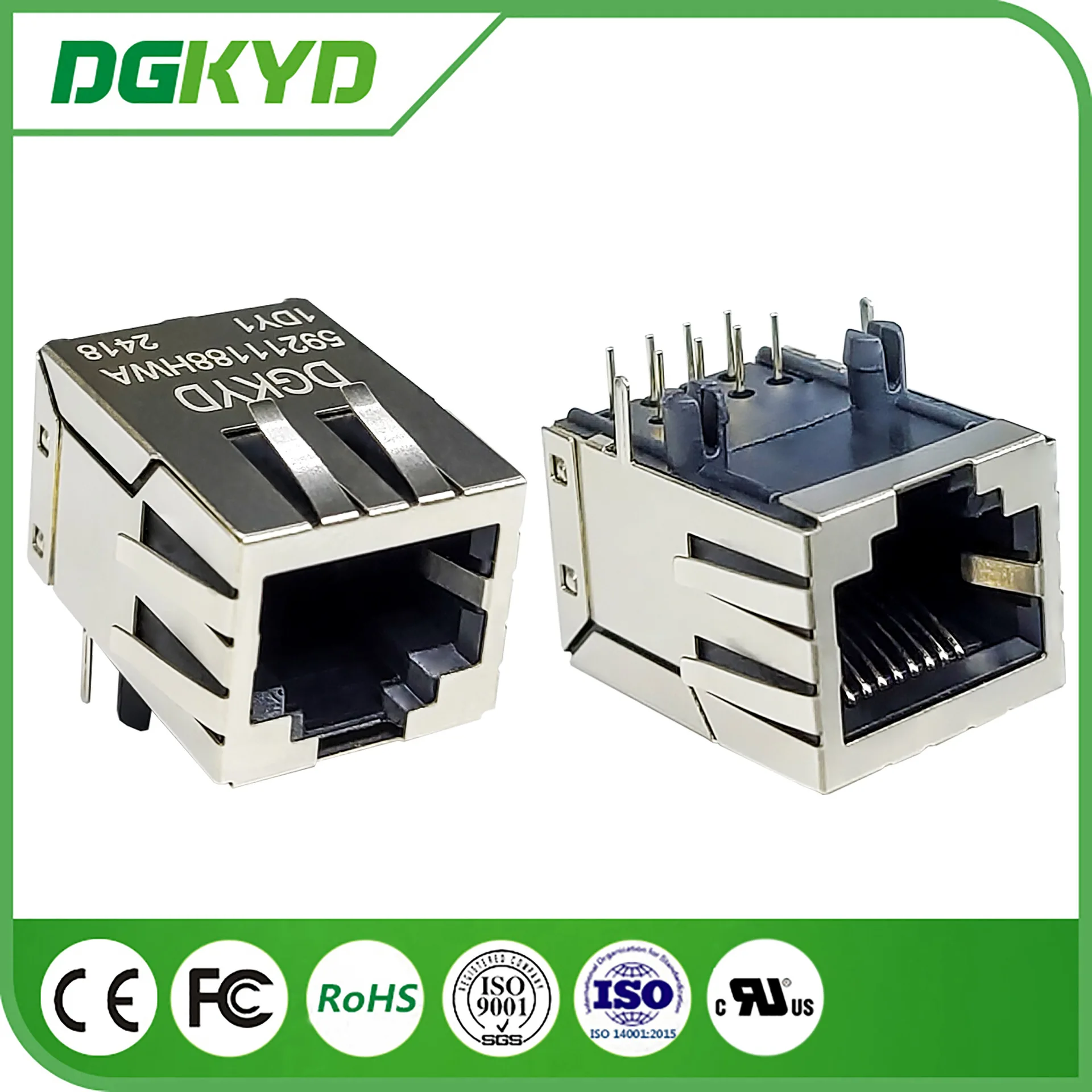 

For RJ45 interface 5921 Single port shielded connector, round needle, with shrapnel DGKYD59211188HWA1DY1