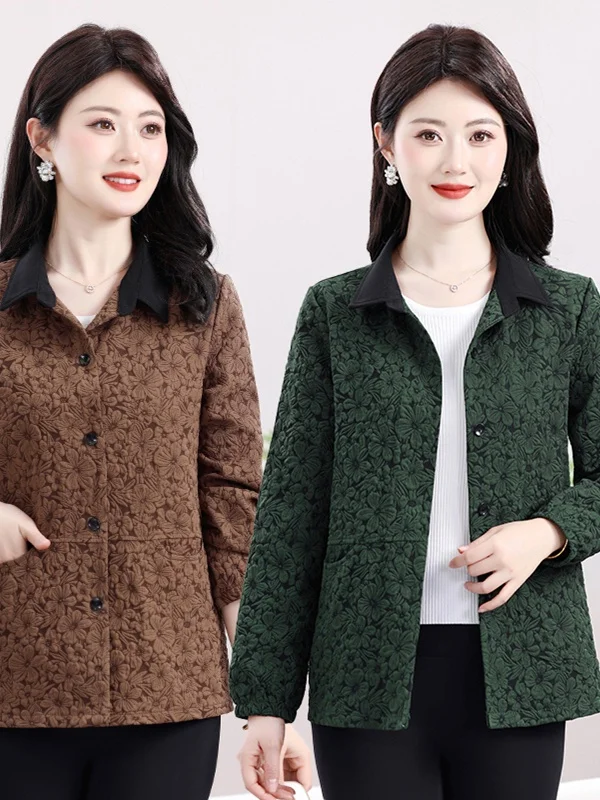 

Весенняя модная верхняя одежда, женская рубашка с коротким рукавом для женщин среднего возраста 50-59 лет, из полиэфирного волокна, с длинным рукавом, тонкая, M...