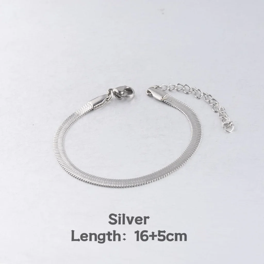 Edelstahl 16/18 cm klassische Schlange Gold Farbe Breite 2,5/3/4 MM Kette Armband für Frauen Mariasz minimalistischen Schmuck Geschenk – Detail 8