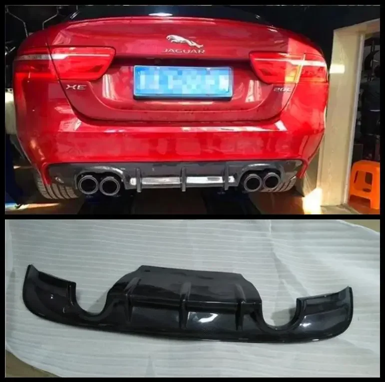 

Carbon Fiber Rear Bumper Spoilers Lip Trunk Diffuser &Exhaust Tips For Jaguar XE 2016 2017 2018 2019