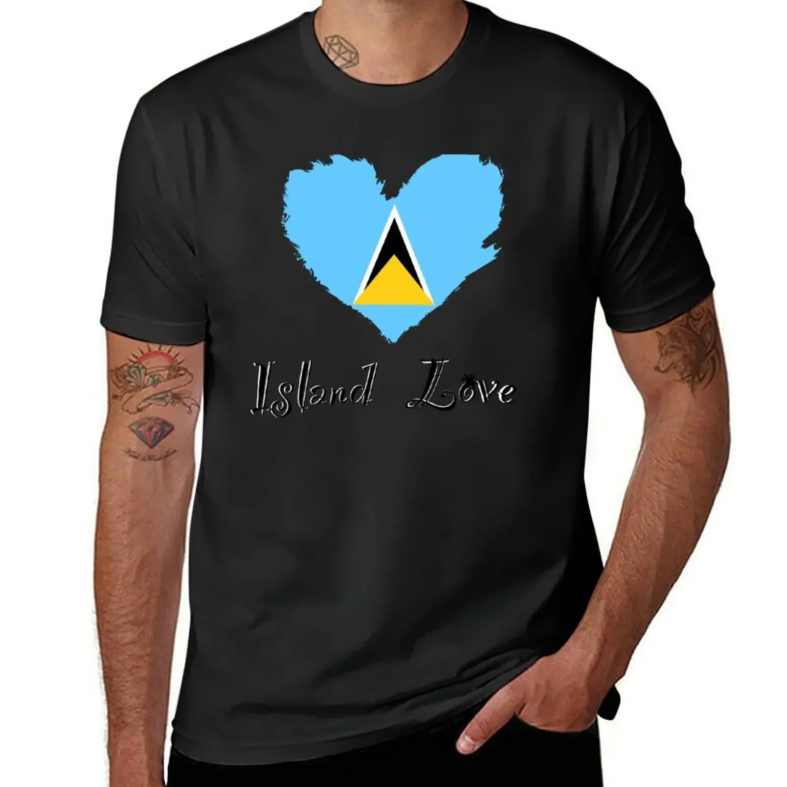 

Island Love St. Lucia T-Shirt graphic shirts anime mens vintage t shirts